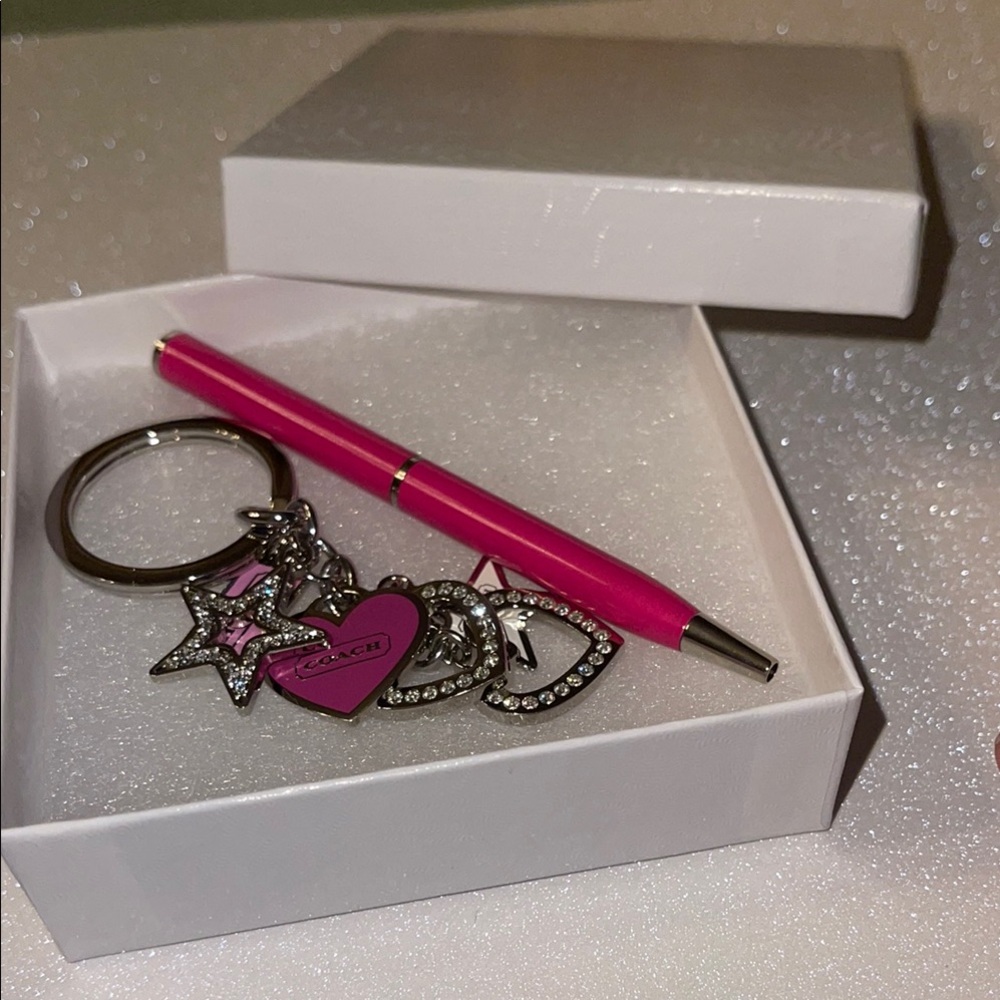 Coach Pink Keychain and Pen Set - Picture 5 of 6